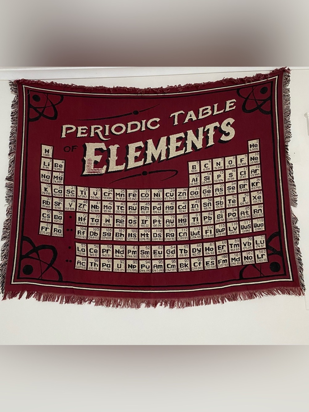 Vintage ThinkGeek periodic table elements throw blanket